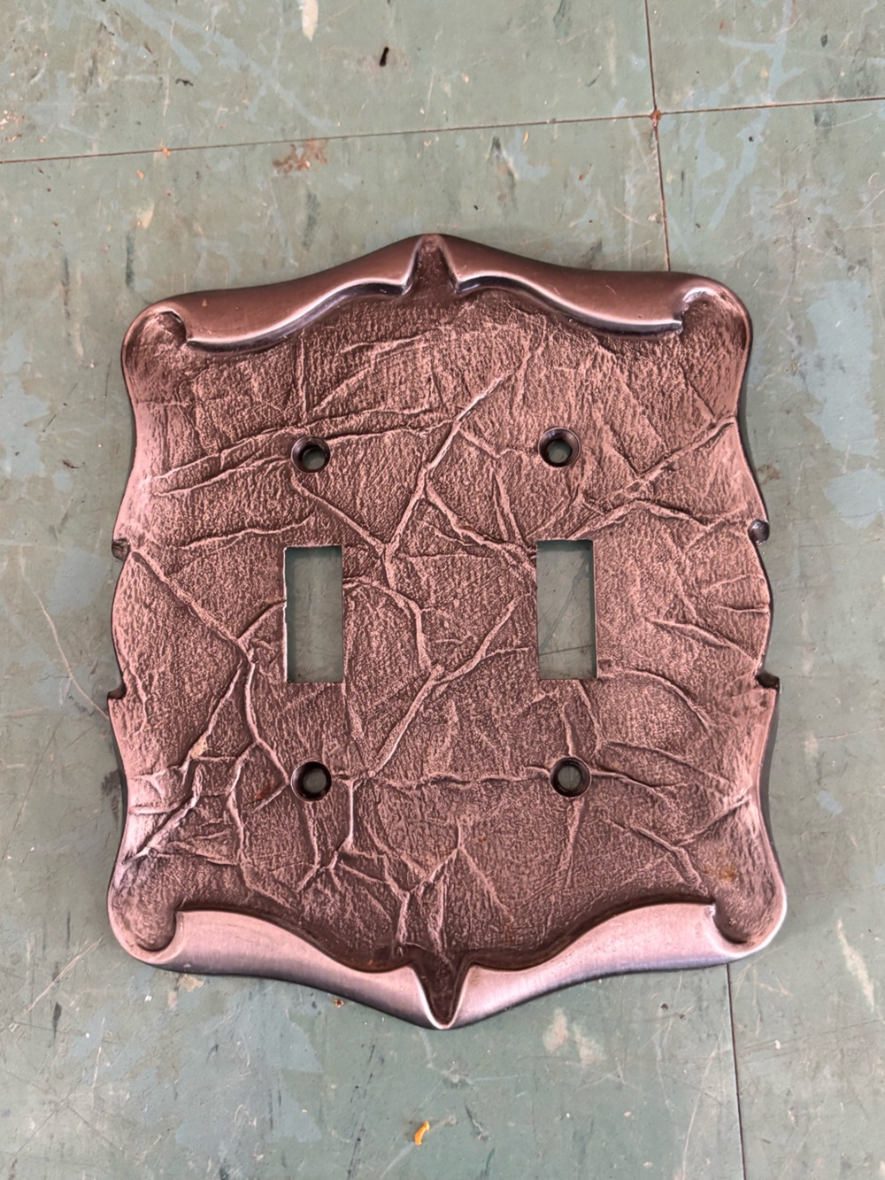 Vintage Amerock Double Toggle light switch cover antique pewter silve